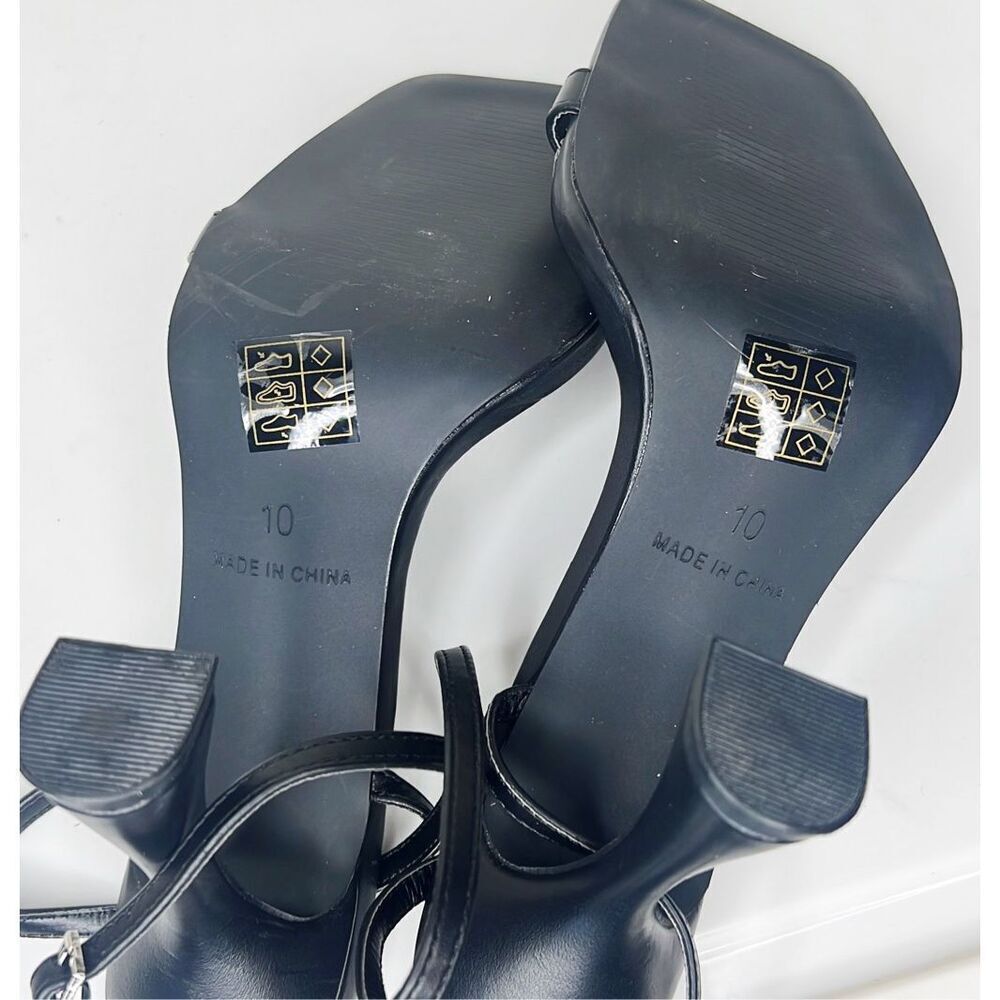 Princess Polly Infinity Heels Black Open Toe Size 10 - Picture 6 of 7